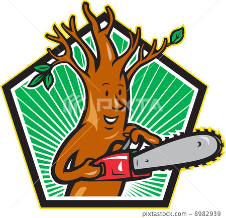 Tree Man Arborist With Chainsaw 8982939