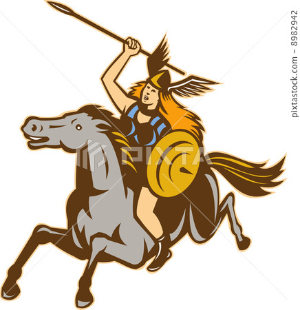 Valkyrie Riding Horse Retro 8982942