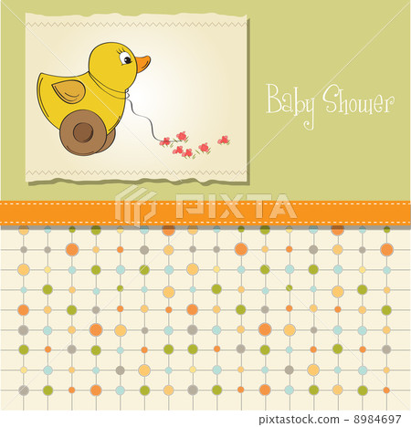 welcome card with duck toy 8984697