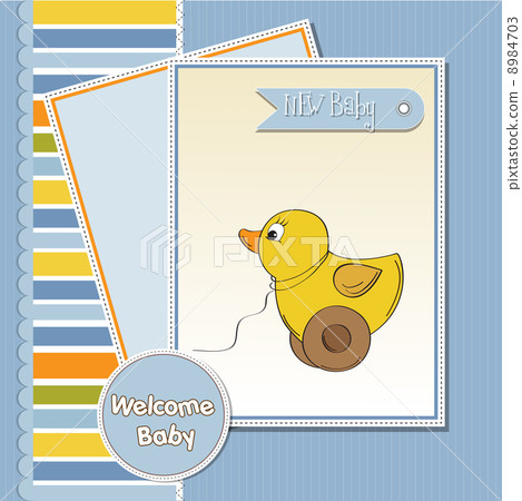 welcome card with duck toy 8984703