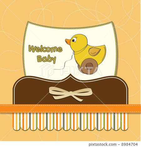 welcome card with duck toy 8984704