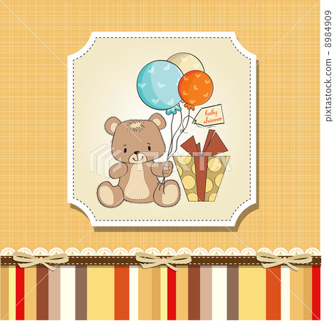 baby shower card with cute teddy bear baby shower card with cute teddy bear 8984909