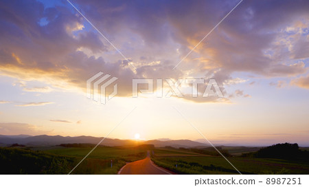 Dusk of a hill at dusk 8987251