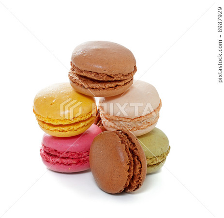 French macarons. Isolate on white background 8987929