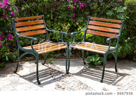 Two benches in a summer park 8987936