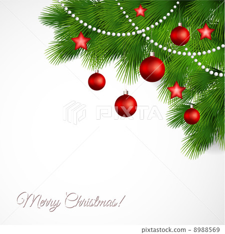 Vector Merry Christmas greeting card - Stock Illustration [8988569] - PIXTA