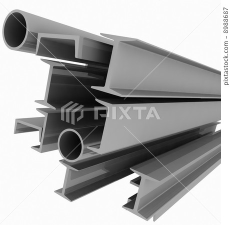 High technology background - steel profiles High technology background - steel profiles 8988687