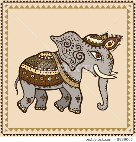 Ethnic elephant. Indian style. Ethnic elephant. Indian style. 8989065