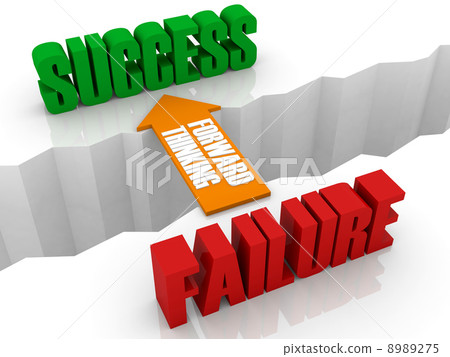 Forward thinking is the bridge from FAILURE to SUCCESS. Concept 3D illustration. Forward thinking is the bridge from FAILURE to SUCCESS. Concept 3D illustration. 8989275