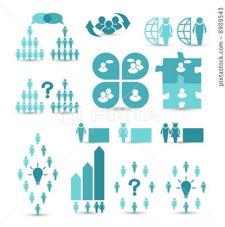 Set business icons, management and human resources 8989543