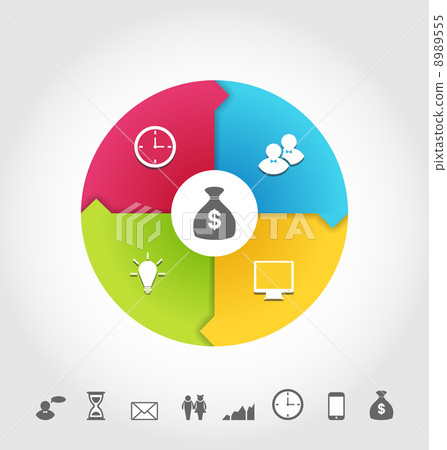 Set infographic icons, minimal style 8989555