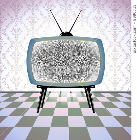 Vintage room with TV 8990319