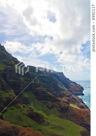 Hawaii Kauai Island Napali Coast Aerial shooting 8992117