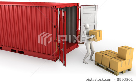 Worker unloads container Worker unloads container 8993801