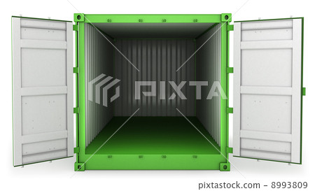 Opened green freight, front view Opened green freight, front view 8993809