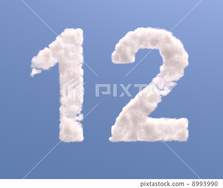 Number 1 and 2 cloud shape 8993990