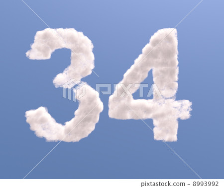 Number 3 and 4 cloud shape Number 3 and 4 cloud shape 8993992
