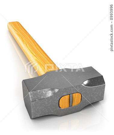 Metal sledge hammer isolated, closeup 8993996