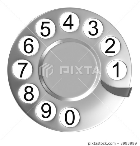 Silver telephone disc isolated Silver telephone disc isolated 8993999