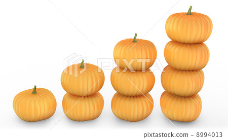 Graph made of orange pumpkins Graph made of orange pumpkins 8994013