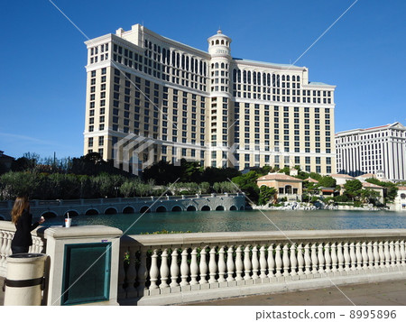 A woman by the Bellagio pond during the day 8995896
