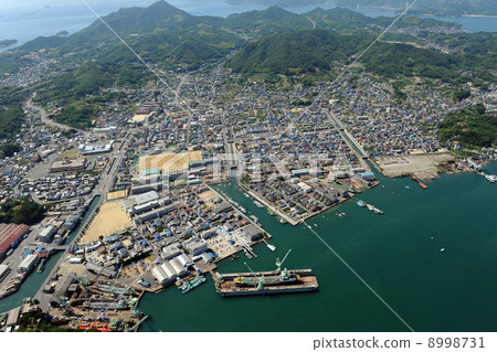 Mukojima鳥瞰圖Onomichi市的 Mukojima鳥瞰圖Onomichi市的 8998731