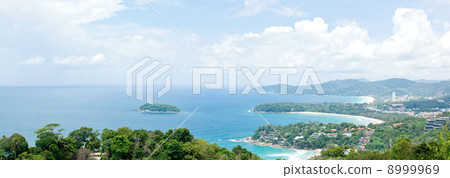 Panorama Aerial view of tropical beach Panorama Aerial view of tropical beach 8999969