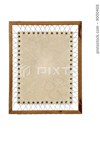 clover leaf Vintage Paper in wooden frame 9000408
