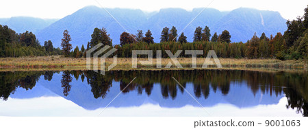 panorama Lake Matheson New Zealand panorama Lake Matheson New Zealand 9001063