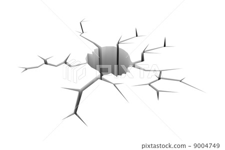 Cracked ground in the form of skull 9004749