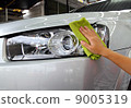 Hand with a wipe the car polishing 9005319