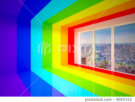 Lounge room in rainbow colors 9005332