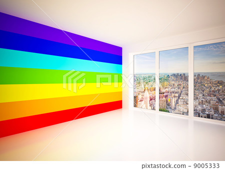 Lounge room in rainbow colors 9005333