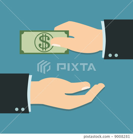 Hand of Businessman with pay 9008281