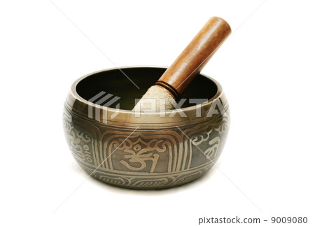 Tibetian singing bowl isolated Tibetian singing bowl isolated 9009080