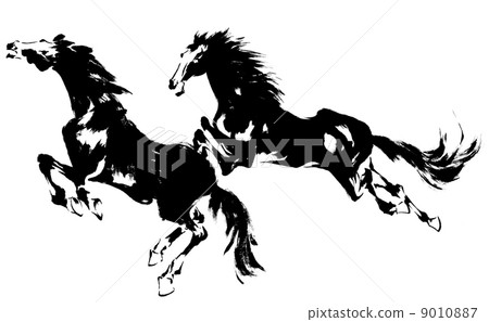Japanese painting horse - Stock Illustration [9010887] - PIXTA