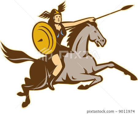 Valkyrie Riding Horse Retro 9011974
