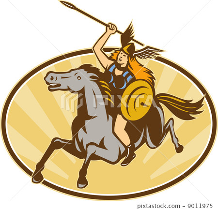 Valkyrie Riding Horse Retro 9011975