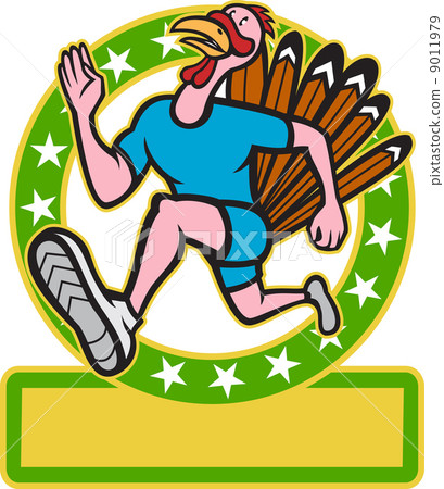 Turkey Run Runner Side Cartoon 9011979