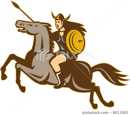 Valkyrie Riding Horse Retro 9011983