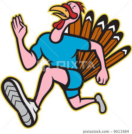 Turkey Run Runner Side Cartoon Isolated 9011984