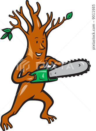 Tree Man Arborist With Chainsaw 9011985