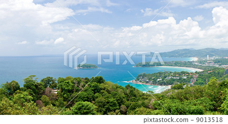 Panorama Aerial of Tropical beach Phuket Thailand Panorama Aerial of Tropical beach Phuket Thailand 9013518