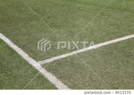 white line on soccer football field 9013570
