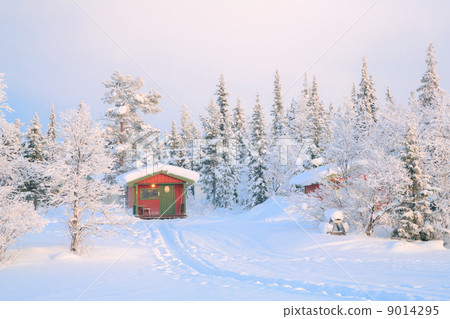 Winter landscape Sunrise 9014295