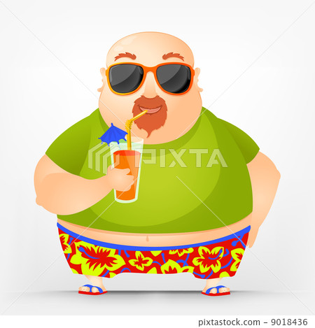 Cheerful Chubby Man 9018436