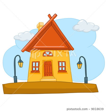 Cartoon Cottage Stock Illustration 9018639 Pixta