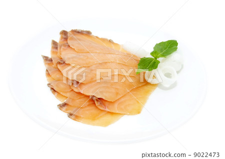 sliced meat on a white background 9022473