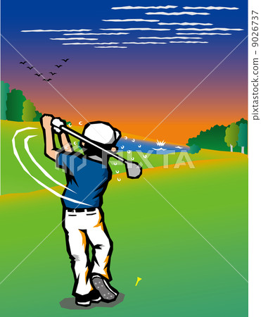 高爾夫景觀日落 9026737