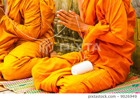 The monks and religious rituals in thai temple 9026949
